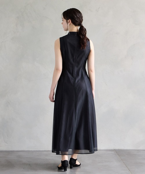 AIMER（エメ） ドレス シアーチェックレースプチハイネック