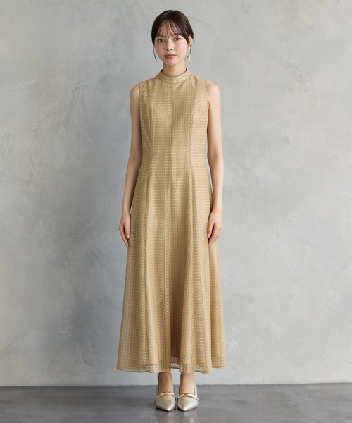 AIMER（エメ） パーティードレス ドレス シアーチェックレースプチ