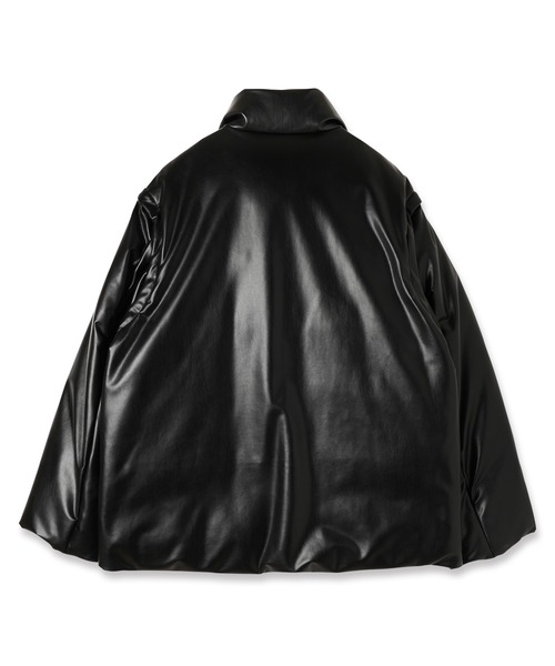 ダウンジャケット ダウン Faux Leather Removable Sleeve Down Jacket メンズ レディースの画像