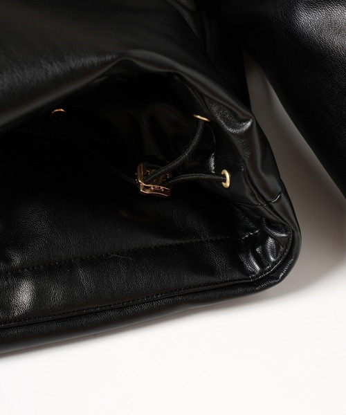 ダウンジャケット ダウン Faux Leather Removable Sleeve Down Jacket メンズ レディースの画像
