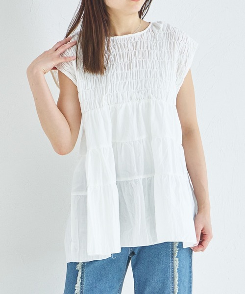 「pairmanon」 ノースリーブチュニック FREE ホワイト レディース_画像6