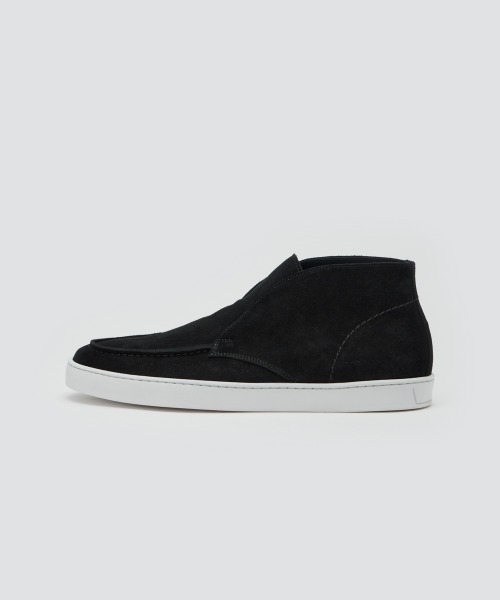 スニーカー BARTEX メンズ スウェード チャッカ スニーカー 2.5cm BLACK メンズの画像