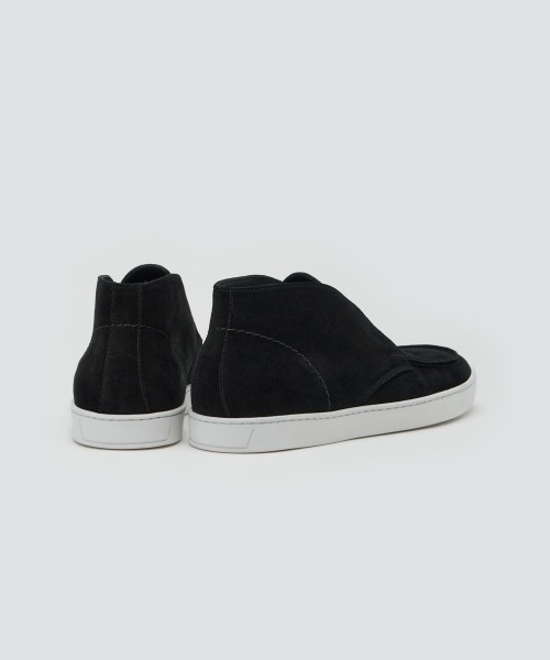 スニーカー BARTEX メンズ スウェード チャッカ スニーカー 2.5cm BLACK メンズの画像