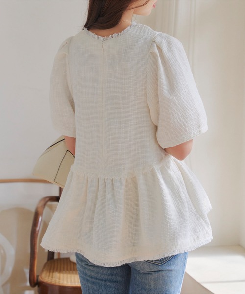 「KOBE LETTUCE」 半袖ブラウス M ホワイト レディース_画像2