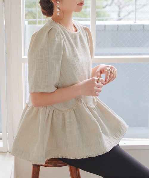 「KOBE LETTUCE」 半袖ブラウス M ホワイト レディース_画像4