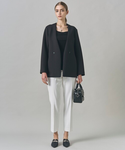 ICB コンパクトWフェイス ノーカラージャケット セール】コンパクトWフェイス ノーカラージャケット（ノーカラー