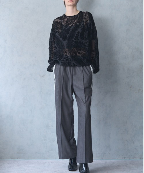 Muel Chic（ミュエルシック） tシャツ Leaf sheer blouse リーフシア