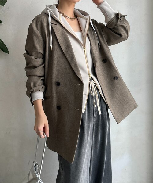 DouDou（ドゥドゥ） パーカー プラムダンボールジップフーディー