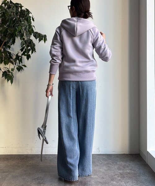 DOUDOUドゥドウ　プラムダンボールジップフーディー グレー DouDou（ドゥドゥ） パーカー プラムダンボールジップフーディー