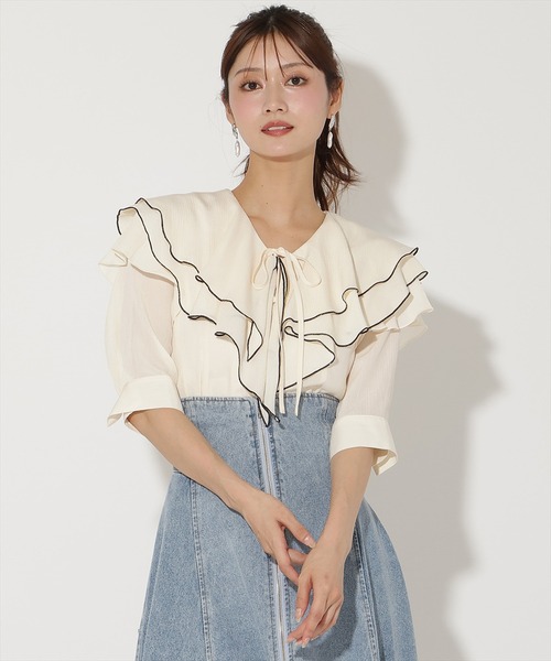 AND COUTURE（アンドクチュール） ブラウス シャツ ラッフルハーフ