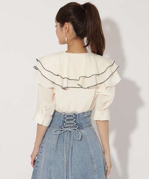 AND COUTURE（アンドクチュール） ブラウス シャツ 夏 ラッフルハーフ