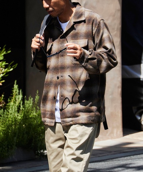 TOWNCRAFT（タウンクラフト） シャツ WOOL CHECK LOOP COLLAR SHIRTS