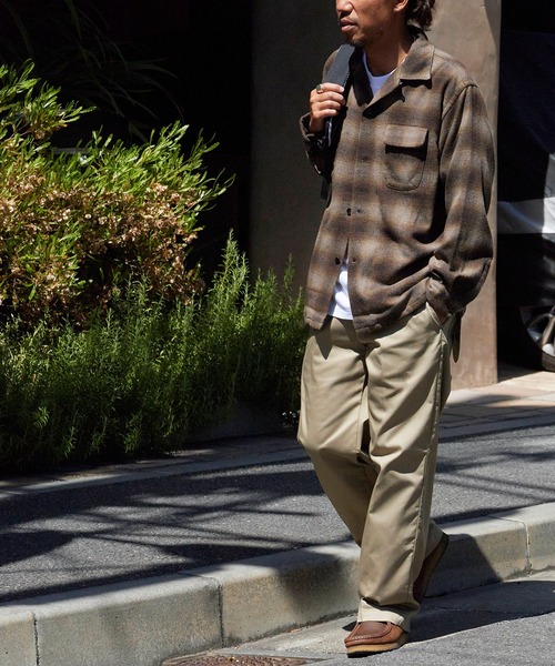 TOWNCRAFT（タウンクラフト） シャツ WOOL CHECK LOOP COLLAR SHIRTS