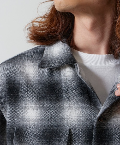 TOWNCRAFT（タウンクラフト） シャツ WOOL CHECK LOOP COLLAR SHIRTS