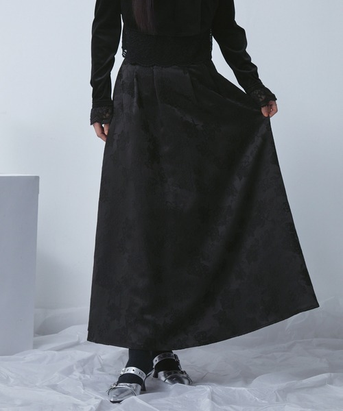 ELUNIS スカート ジャカードタックフレアスカート : ZOZOTOWN Yahoo!店