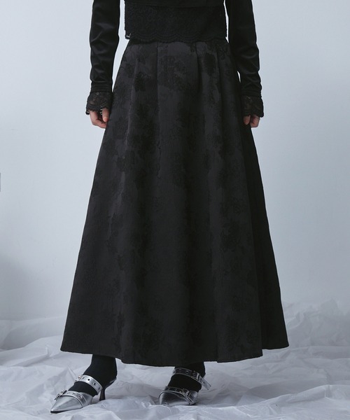 ELUNIS スカート ジャカードタックフレアスカート : ZOZOTOWN Yahoo!店