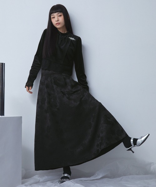 ELUNIS スカート ジャカードタックフレアスカート : ZOZOTOWN Yahoo!店