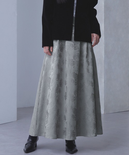ELUNIS スカート ジャカードタックフレアスカート : ZOZOTOWN Yahoo!店