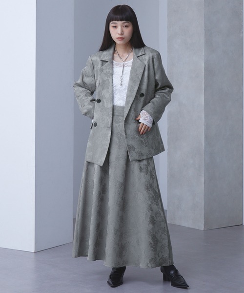 ELUNIS スカート ジャカードタックフレアスカート : ZOZOTOWN Yahoo!店