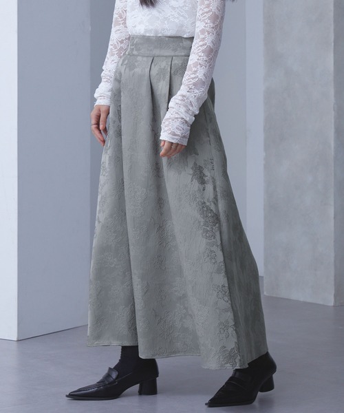 ELUNIS スカート ジャカードタックフレアスカート : ZOZOTOWN Yahoo!店