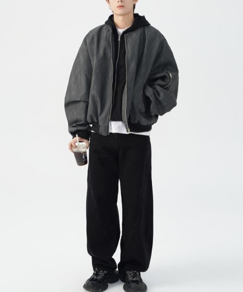 link lot ma1 ma-1 「25年秋冬新作」フェイクレイヤードダブルジップ