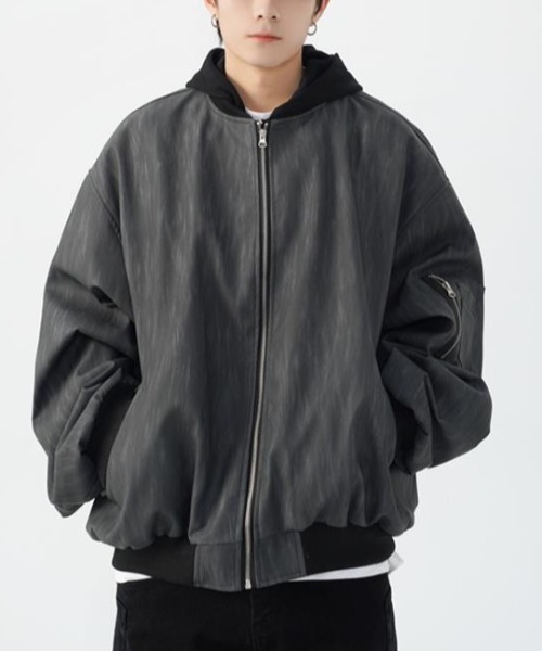 link lot ma1 ma-1 「25年秋冬新作」フェイクレイヤードダブルジップ