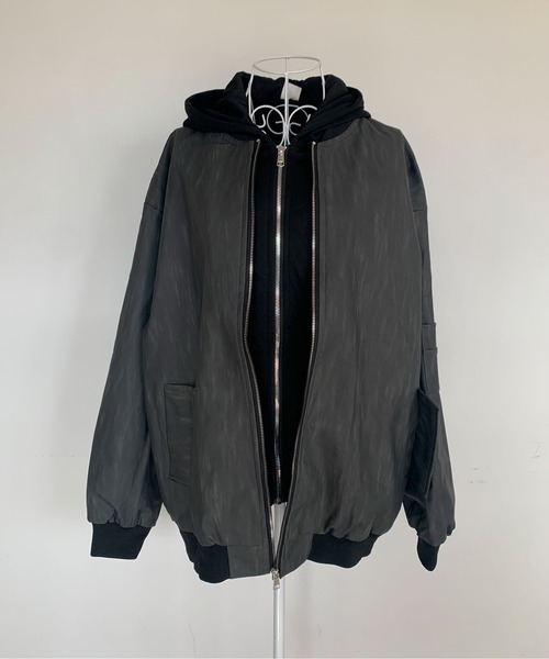 link lot ma1 ma-1 「25年秋冬新作」フェイクレイヤードダブルジップ