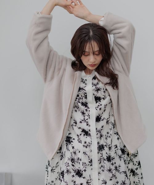 Andemiu（アンデミュウ） ブルゾン アウター ノーカラーFファー