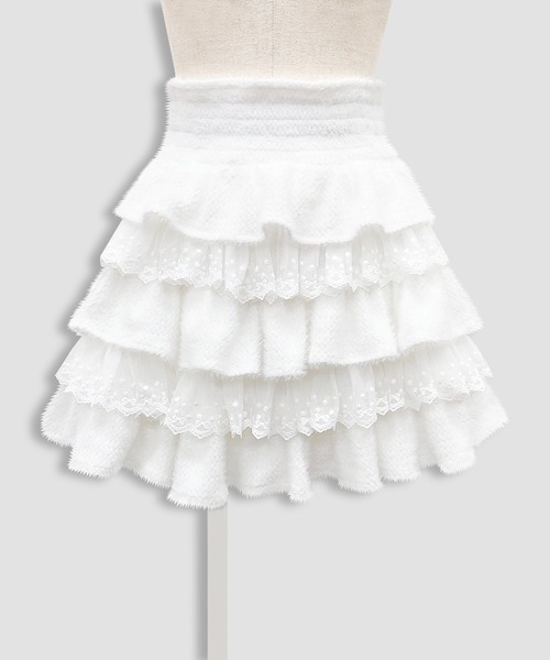 Honey Cinnamon（ハニーシナモン） スカート ポイントレースティアード