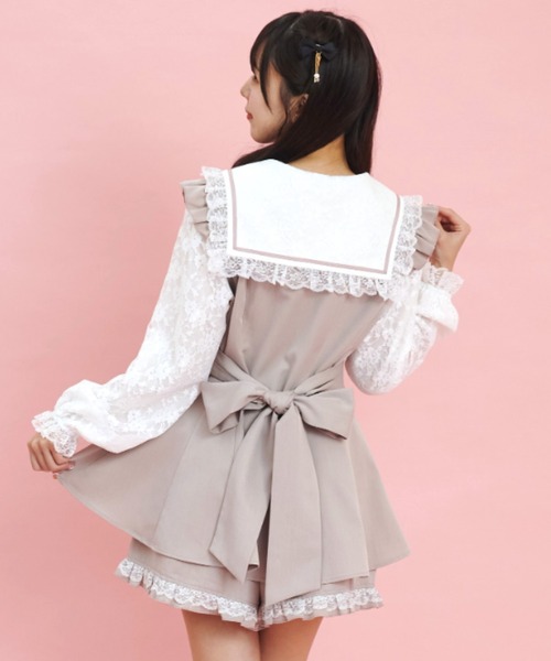 レースセーラー襟半袖セットアップ レースセーラー襟半袖セットアップ（セットアップ）｜Secret Honey