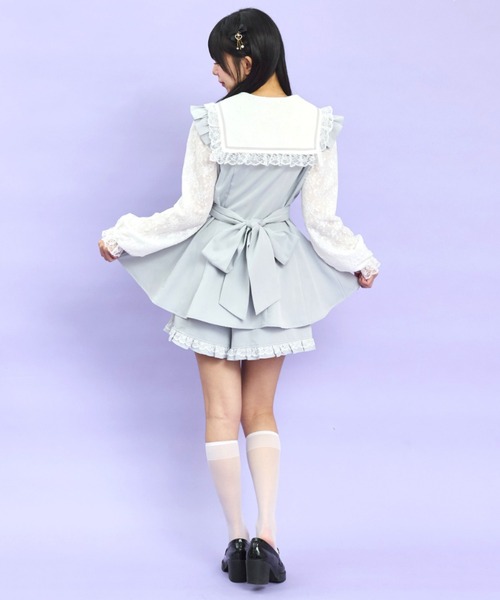 【最終値下げ】シークレットハニー レース&フリル襟セットアップ セーラー レースセーラー襟セットアップ（セットアップ）｜Secret Honey
