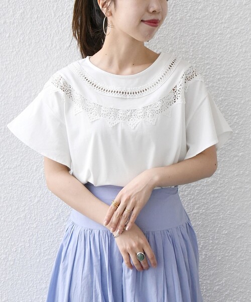 「SHIPS any」 半袖カットソー ONE SIZE ホワイト レディース_画像3