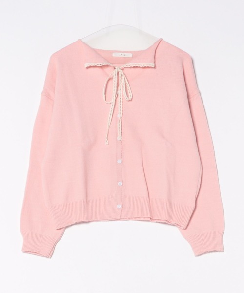 カーディガン Nia(ニア)/レースリボン カラフルニットカーディガン
