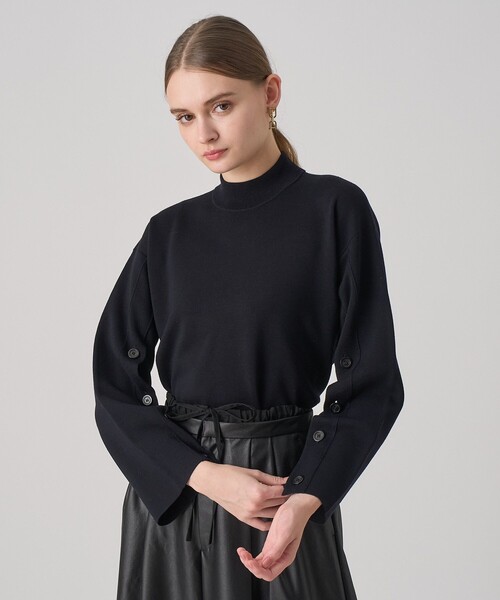 アナイ　ANAYI 暖かいアンサンブルニット　黒　サイズ38 秋冬　美品 ANAYI（アナイ） ニット セーター メリノウール釦スリーブ プル