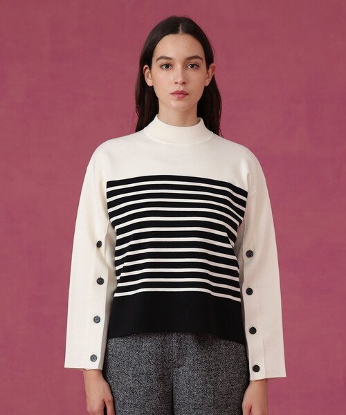 ANAYI（アナイ） ニット セーター メリノウール釦スリーブ プル