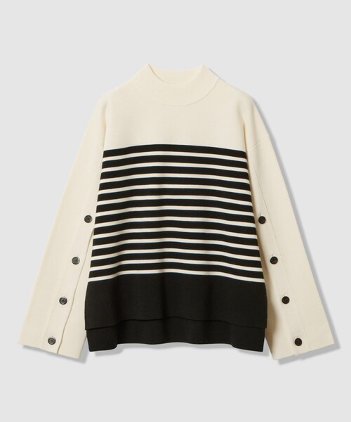 ANAYI フード付き　アイボリー　オフホワイト　ウール　毛　ニットセーター ANAYI フード付き アイボリー オフホワイト ウール 毛 ニットセーター