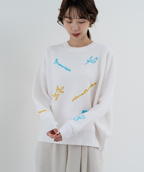 サブロク（SABUROKU） ニット セーター 遊び心のある 刺しゅう が目を