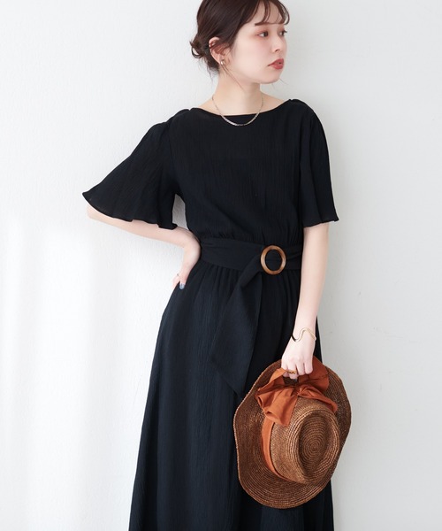 「natural couture」 半袖ワンピース FREE ブルー レディース_画像6