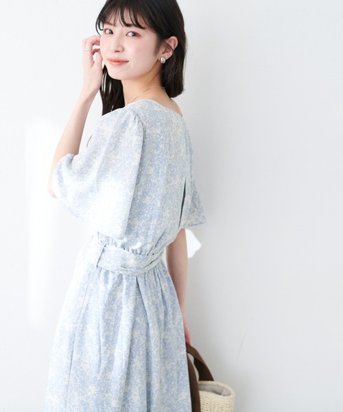 「natural couture」 半袖ワンピース FREE ブルー レディース_画像7