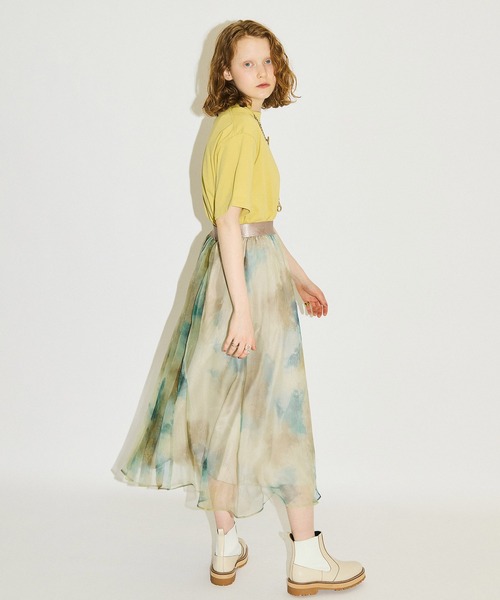 「PUBLIC TOKYO」 フレアスカート FREE カーキ レディース_画像3