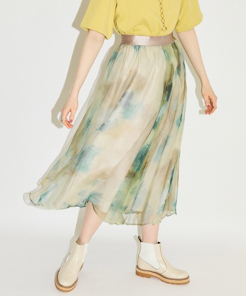 「PUBLIC TOKYO」 フレアスカート FREE カーキ レディース_画像5