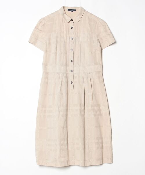 BURBERRY ベージュ 半袖 ワンピース 38 BURBERRY（バーバリー） 花柄半袖ワンピース 38 ベージュ レディース