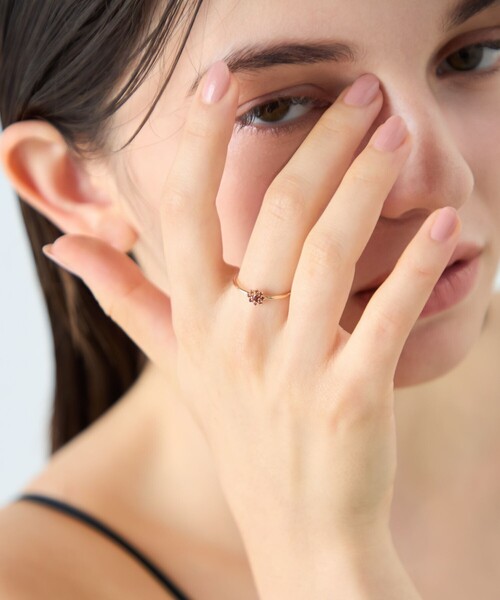 ete（エテ） 指輪 リング 「ガーネット」 K10YG ポム リング