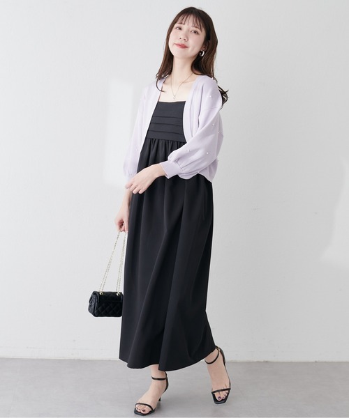 「natural couture」 キャミソールワンピース MEDIUM チャコールグレー レディース_画像6