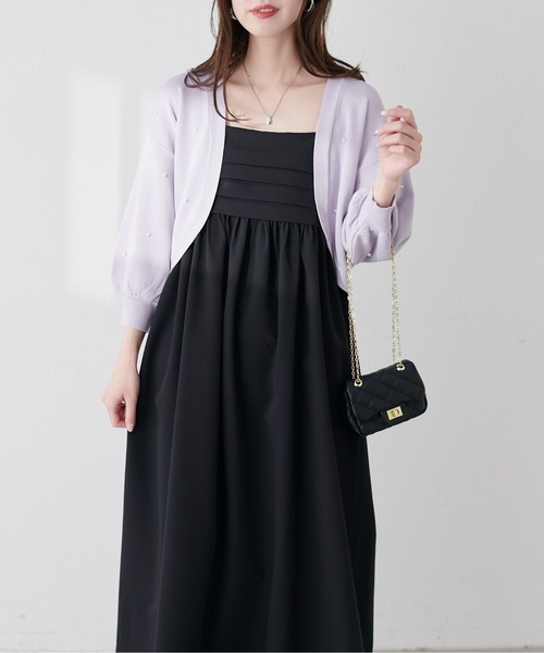 「natural couture」 キャミソールワンピース MEDIUM チャコールグレー レディース_画像7