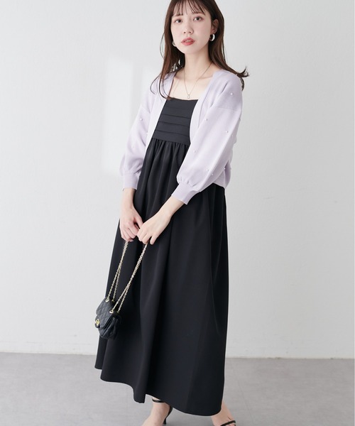 「natural couture」 キャミソールワンピース MEDIUM チャコールグレー レディース_画像8