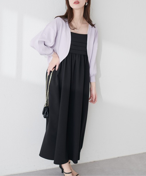 「natural couture」 キャミソールワンピース MEDIUM チャコールグレー レディース_画像9