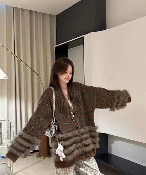 gossip!ロサンゼルス ニット セーター Y2K フェザーヤーンミックス  