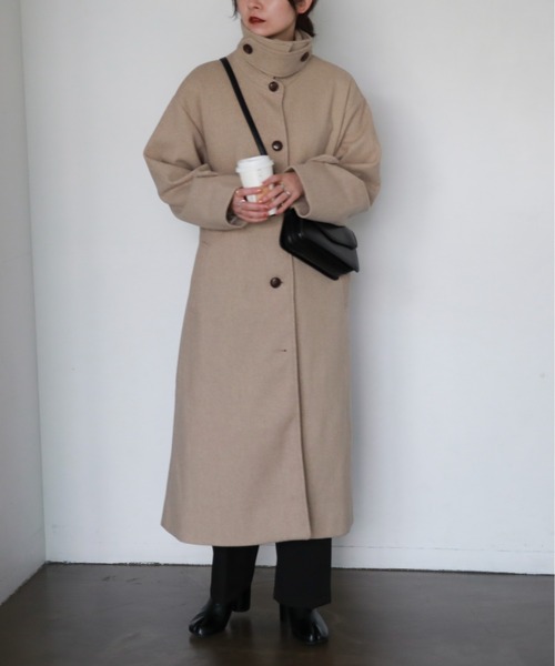 「feepur」 ステンカラーコート SMALL ブラック レディース_画像2