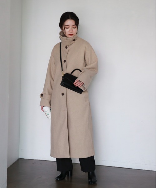 「feepur」 ステンカラーコート SMALL ブラック レディース_画像3